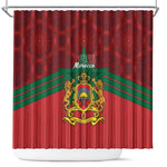 Afro Morocco Independence Day Shower Curtain 1956 Proud Islamic Pattern - African Pride