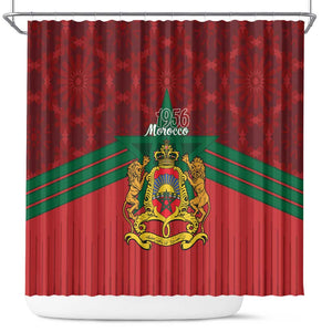 Afro Morocco Independence Day Shower Curtain 1956 Proud Islamic Pattern - African Pride
