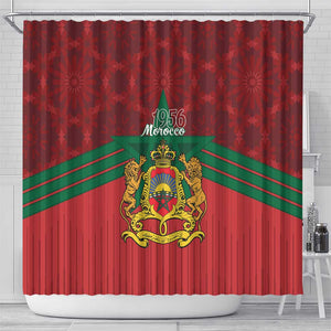Afro Morocco Independence Day Shower Curtain 1956 Proud Islamic Pattern - African Pride