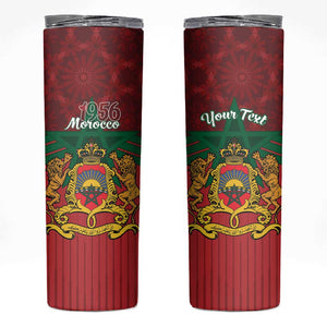 Personalized Afro Morocco Independence Day Skinny Tumbler 1956 Proud Islamic Pattern - African Pride
