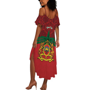 Personalized Afro Morocco Independence Day Summer Maxi Dress 1956 Proud Islamic Pattern - African Pride