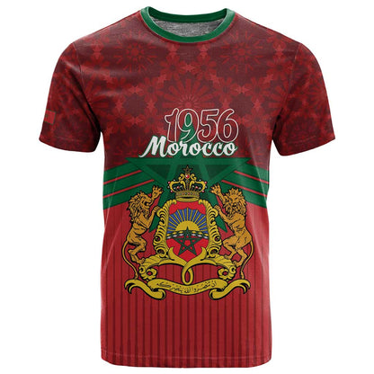 Personalized Afro Morocco Independence Day T shirt 1956 Proud Islamic Pattern - African Pride