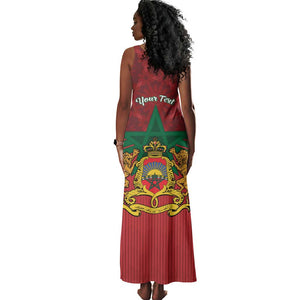 Personalized Afro Morocco Independence Day Tank Maxi Dress 1956 Proud Islamic Pattern - African Pride