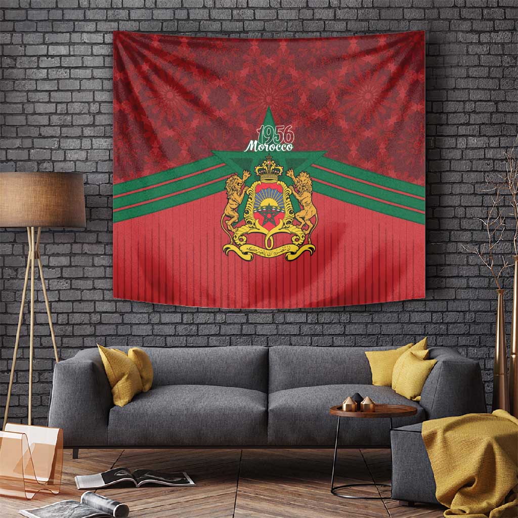 Afro Morocco Independence Day Tapestry 1956 Proud Islamic Pattern - African Pride