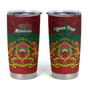 Personalized Afro Morocco Independence Day Tumbler Cup 1956 Proud Islamic Pattern - African Pride