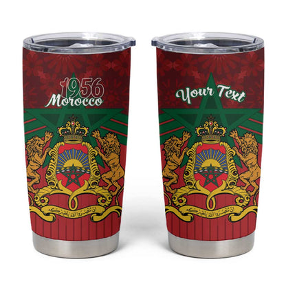 Personalized Afro Morocco Independence Day Tumbler Cup 1956 Proud Islamic Pattern - African Pride