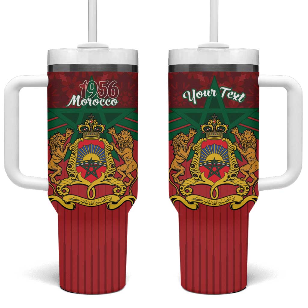 Personalized Afro Morocco Independence Day Tumbler With Handle 1956 Proud Islamic Pattern - African Pride