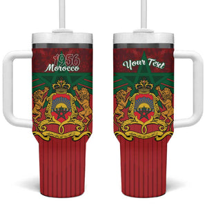 Personalized Afro Morocco Independence Day Tumbler With Handle 1956 Proud Islamic Pattern - African Pride