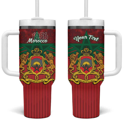 Personalized Afro Morocco Independence Day Tumbler With Handle 1956 Proud Islamic Pattern - African Pride