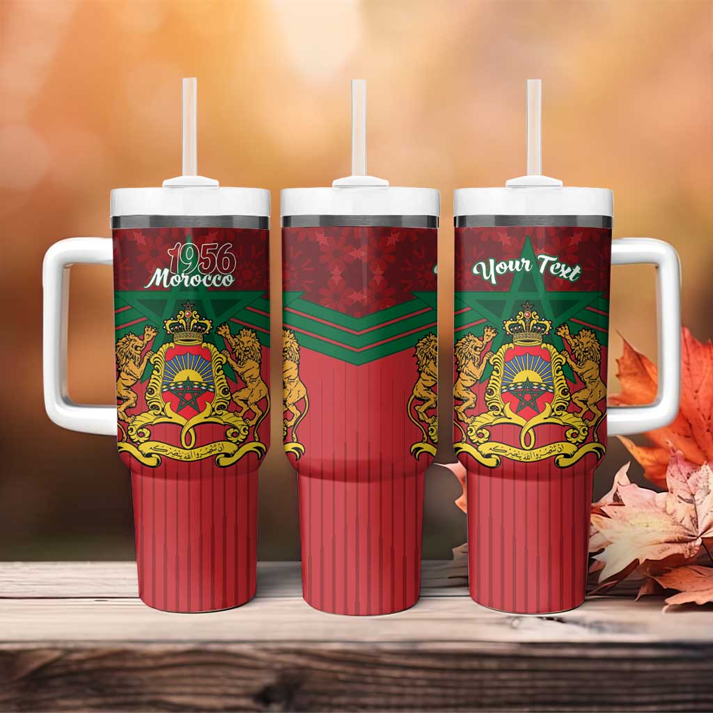 Personalized Afro Morocco Independence Day Tumbler With Handle 1956 Proud Islamic Pattern - African Pride