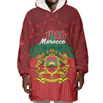 Personalized Afro Morocco Independence Day Wearable Blanket Hoodie 1956 Proud Islamic Pattern - African Pride