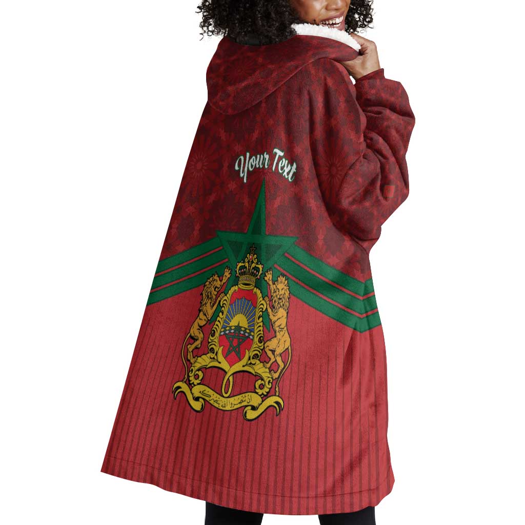 Personalized Afro Morocco Independence Day Wearable Blanket Hoodie 1956 Proud Islamic Pattern - African Pride