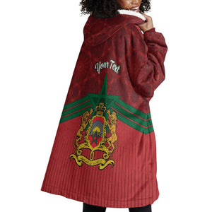 Personalized Afro Morocco Independence Day Wearable Blanket Hoodie 1956 Proud Islamic Pattern - African Pride