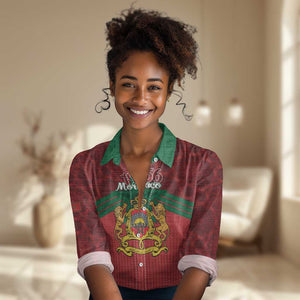Personalized Afro Morocco Independence Day Women Casual Shirt 1956 Proud Islamic Pattern - African Pride