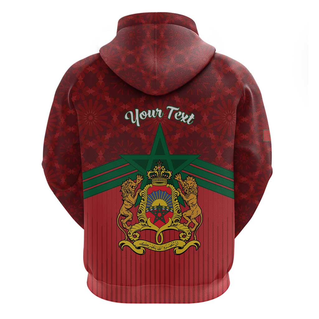 Personalized Afro Morocco Independence Day Zip Hoodie 1956 Proud Islamic Pattern - African Pride