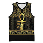 Afro Ancient Egypt Ankh and Eye Of Horus Basketball Jersey Egyptian Hieroglyphs - African Pride