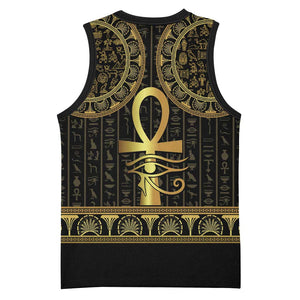 Afro Ancient Egypt Ankh and Eye Of Horus Basketball Jersey Egyptian Hieroglyphs - African Pride