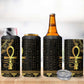 Afro Ancient Egypt Ankh and Eye Of Horus 4 in 1 Can Cooler Tumbler Egyptian Hieroglyphs