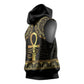 Afro Ancient Egypt Ankh and Eye Of Horus Sleeveless Hoodie Egyptian Hieroglyphs - African Pride