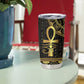 Afro Ancient Egypt Ankh and Eye Of Horus Tumbler Cup Egyptian Hieroglyphs
