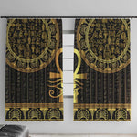 Afro Ancient Egypt Ankh and Eye Of Horus Window Curtain Egyptian Hieroglyphs