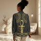 Afro Ancient Egypt Ankh and Eye Of Horus Women Casual Shirt Egyptian Hieroglyphs LT14