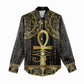 Afro Ancient Egypt Ankh and Eye Of Horus Women Casual Shirt Egyptian Hieroglyphs LT14