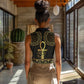 Afro Ancient Egypt Ankh and Eye Of Horus Women Sleeveless Polo Shirt Egyptian Hieroglyphs