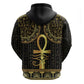 Afro Ancient Egypt Ankh and Eye Of Horus Zip Hoodie Egyptian Hieroglyphs