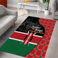 Afro Jamhuri ya Kenya Area Rug One People One Nation Massai Shuka Pattern - African Pride