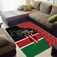 Afro Jamhuri ya Kenya Area Rug One People One Nation Massai Shuka Pattern - African Pride