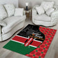 Afro Jamhuri ya Kenya Area Rug One People One Nation Massai Shuka Pattern - African Pride