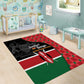 Afro Jamhuri ya Kenya Area Rug One People One Nation Massai Shuka Pattern - African Pride