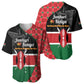 Afro Jamhuri ya Kenya Baseball Jersey One People One Nation Massai Shuka Pattern LT14