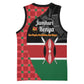 Afro Jamhuri ya Kenya Basketball Jersey One People One Nation Massai Shuka Pattern - African Pride