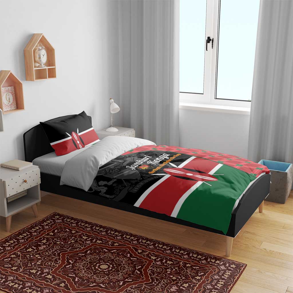 Afro Jamhuri ya Kenya Bedding Set One People One Nation Massai Shuka Pattern - African Pride
