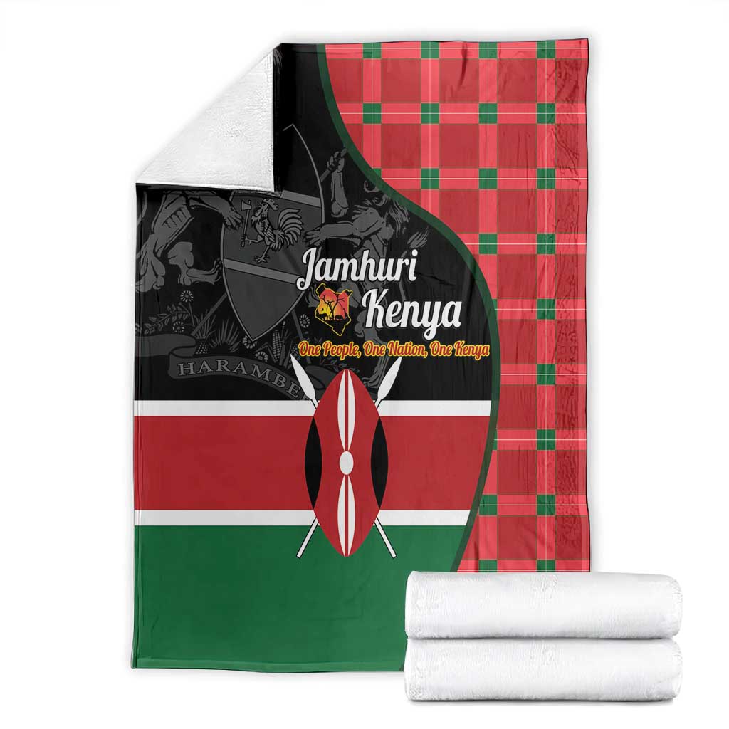 Afro Jamhuri ya Kenya Blanket One People One Nation Massai Shuka Pattern - African Pride