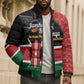 Kenya Jamhuri Day Bomber Puffer Jacket One People One Nation Massai Shuka Pattern