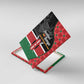 Afro Jamhuri ya Kenya Canvas Wall Art One People One Nation Massai Shuka Pattern - African Pride