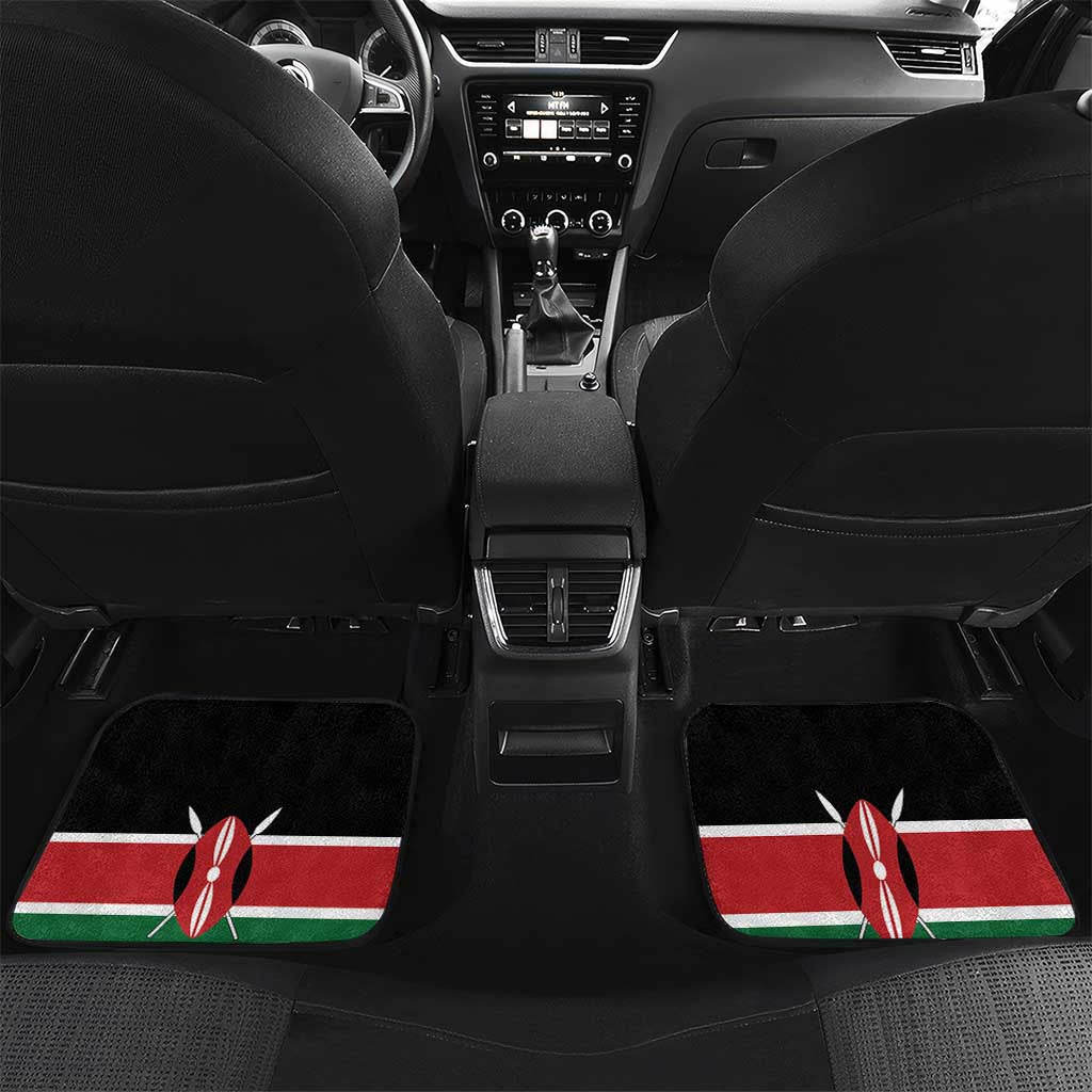 Afro Jamhuri ya Kenya Car Mats One People One Nation Massai Shuka Pattern - African Pride