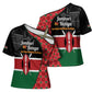 Kenya Jamhuri Day Cross Shoulder Shirt One People One Nation Massai Shuka Pattern