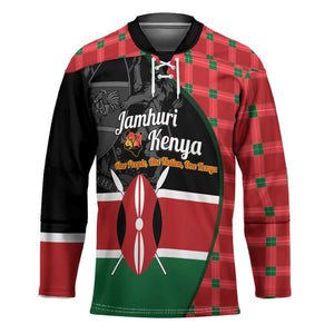 Kenya Jamhuri Day Hockey Jersey One People One Nation Massai Shuka Pattern