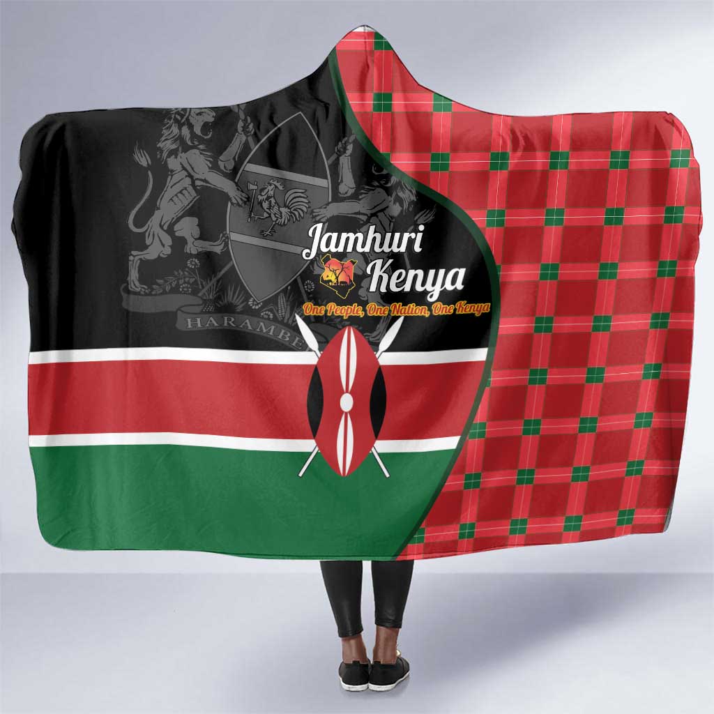 Afro Jamhuri ya Kenya Hooded Blanket One People One Nation Massai Shuka ...