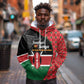 Afro Jamhuri ya Kenya Hoodie One People One Nation Massai Shuka Pattern - African Pride