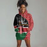 Afro Jamhuri ya Kenya Hoodie Dress One People One Nation Massai Shuka Pattern - African Pride