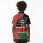 Afro Jamhuri ya Kenya Kid Polo Shirt One People One Nation Massai Shuka Pattern - African Pride