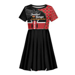 Afro Jamhuri ya Kenya Kid Short Sleeve Dress One People One Nation Massai Shuka Pattern - African Pride