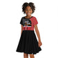 Afro Jamhuri ya Kenya Kid Short Sleeve Dress One People One Nation Massai Shuka Pattern - African Pride