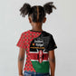 Afro Jamhuri ya Kenya Kid T shirt One People One Nation Massai Shuka Pattern - African Pride