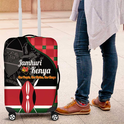 Afro Jamhuri ya Kenya Luggage Cover One People One Nation Massai Shuka Pattern - African Pride